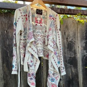 Johnny Was embroidered knit cardigan